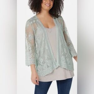 NWOT Elegant Lace Women Sweater Belle by Kim Gravel Lace Cardigan